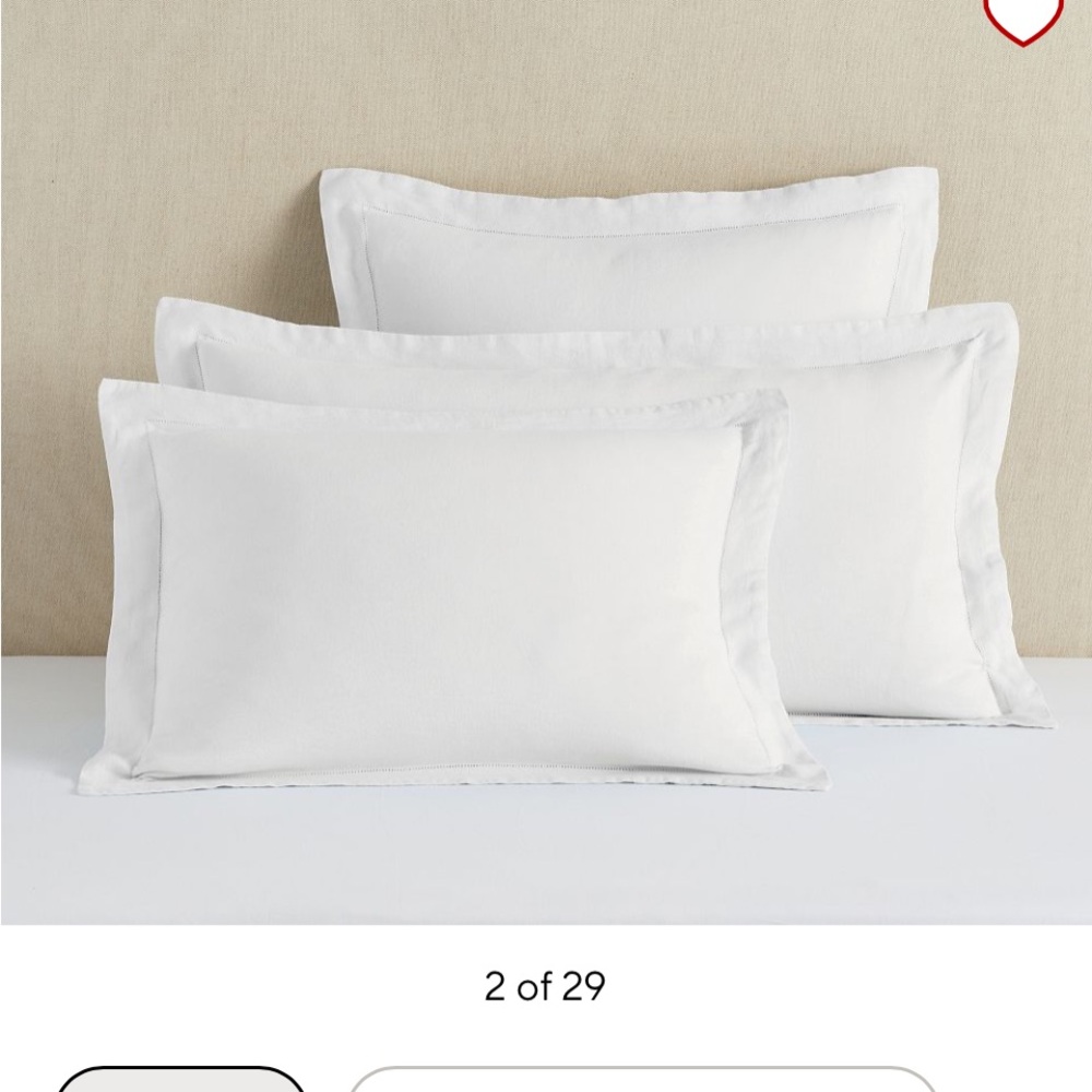 Belgian Flax Linen Sham - brand new in original packaging - White